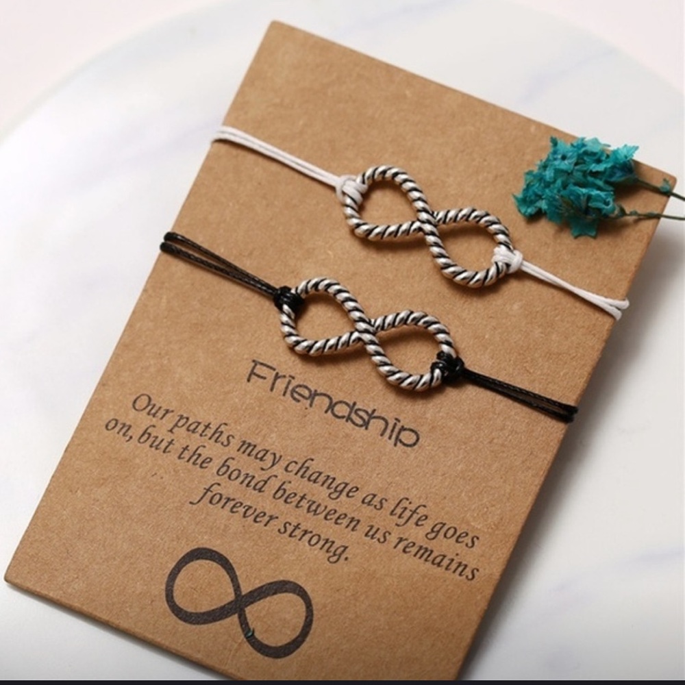 Infinity Friendship Bracelets w/Inspirational Card